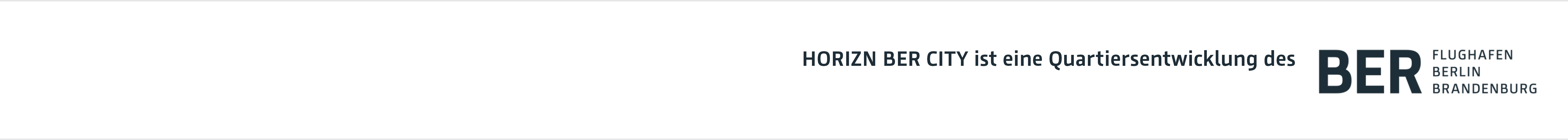 Schriftzug "HORIZN ist eine Quartiersentwicklung des BER Flughafen Berlin Brandenburg"